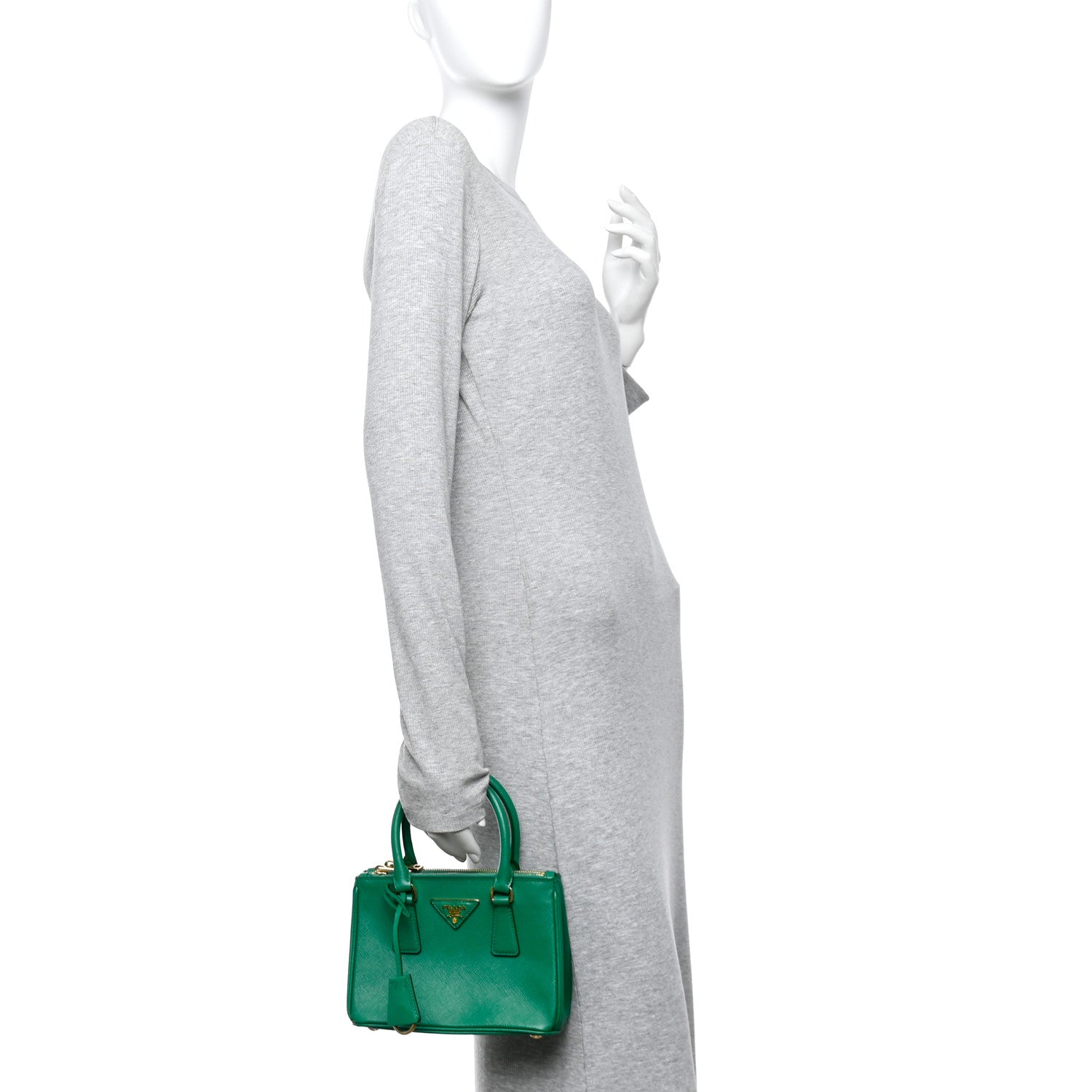 Prada Saffiano Lux Mini Galleria Double Zip Tote Mango 1791528