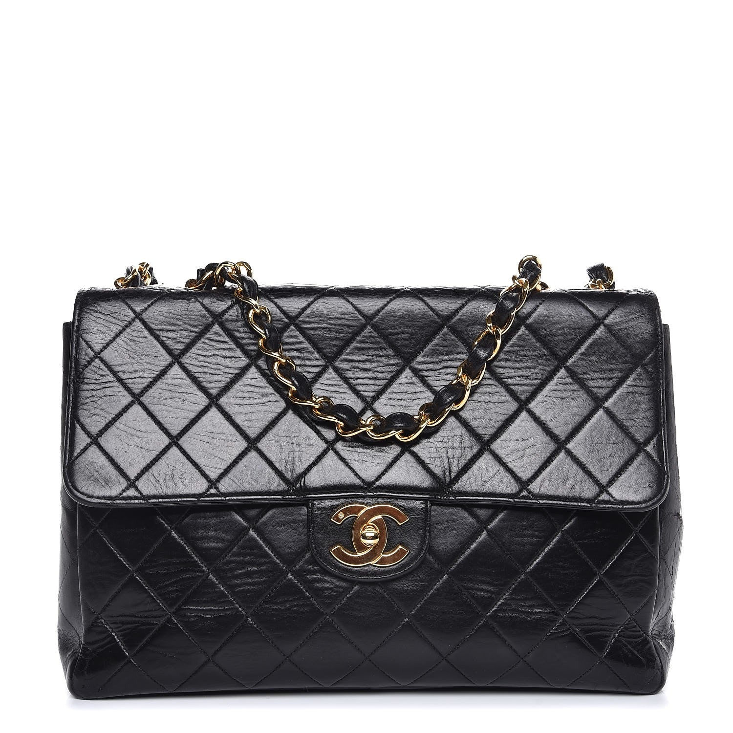 Chanel Lambskin Quilted Jumbo Single Flap Black 1 of 14