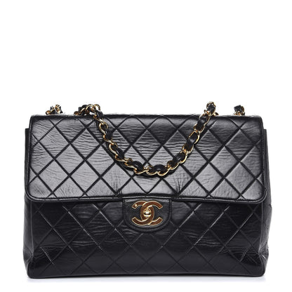 Chanel Lambskin Quilted Jumbo Single Flap Black 1 of 14
