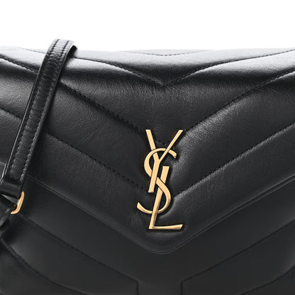 Saint Laurent Calfskin Y Quilted Monogram Toy Loulou Crossbody Bag Black 10 of 10