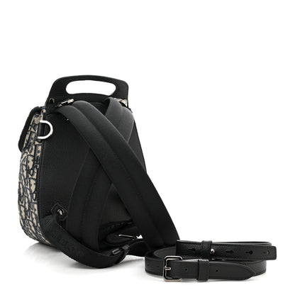 Christian Dior HOMME Oblique Calfskin Mens Mini Saddle Backpack Navy Blue 4 of 11