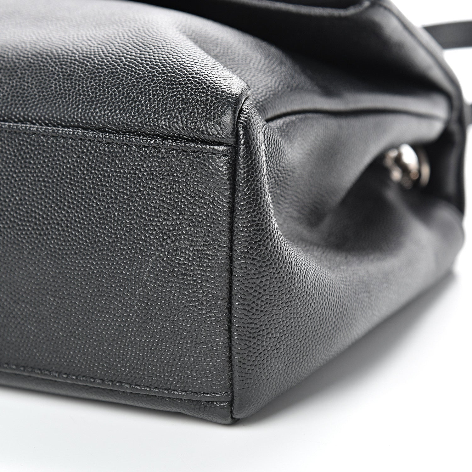 Saint Laurent Grain De Poudre Medium West Hollywood Monogram Fold-Over Black 9 of 10