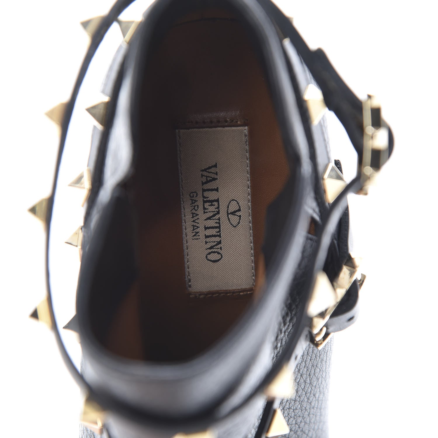 Valentino Garavani Pebbled Calfskin Rockstud Double Buckle 100mm Ankle Boots 36.5 Black 6 of 11