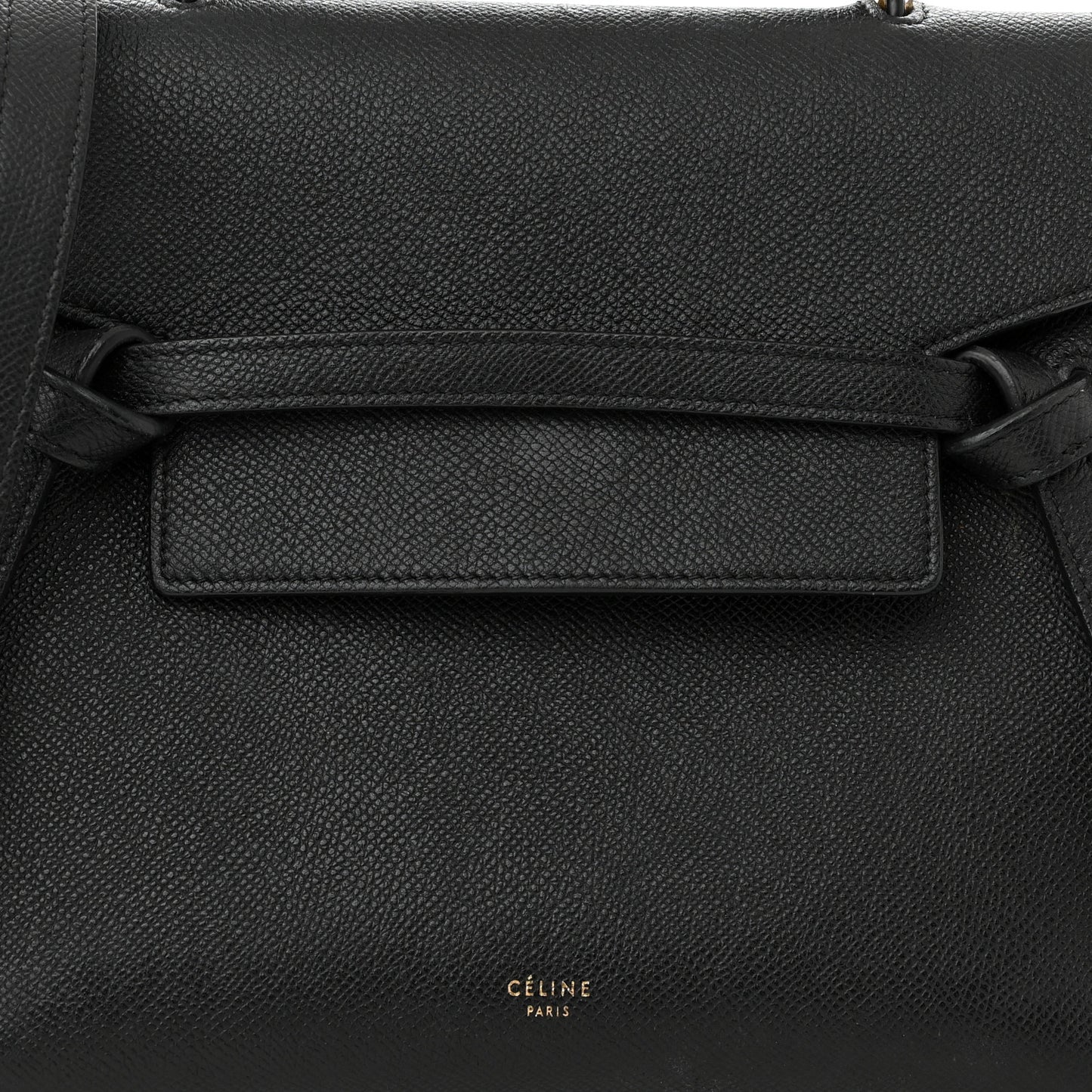Grained Calfskin Micro Belt Bag Black