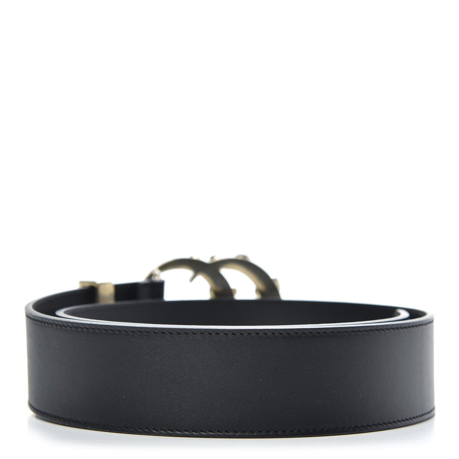 Gucci Calfskin Ceramic Glass Double G 40mm Belt 80 32 Black Multicolor 2 of 4