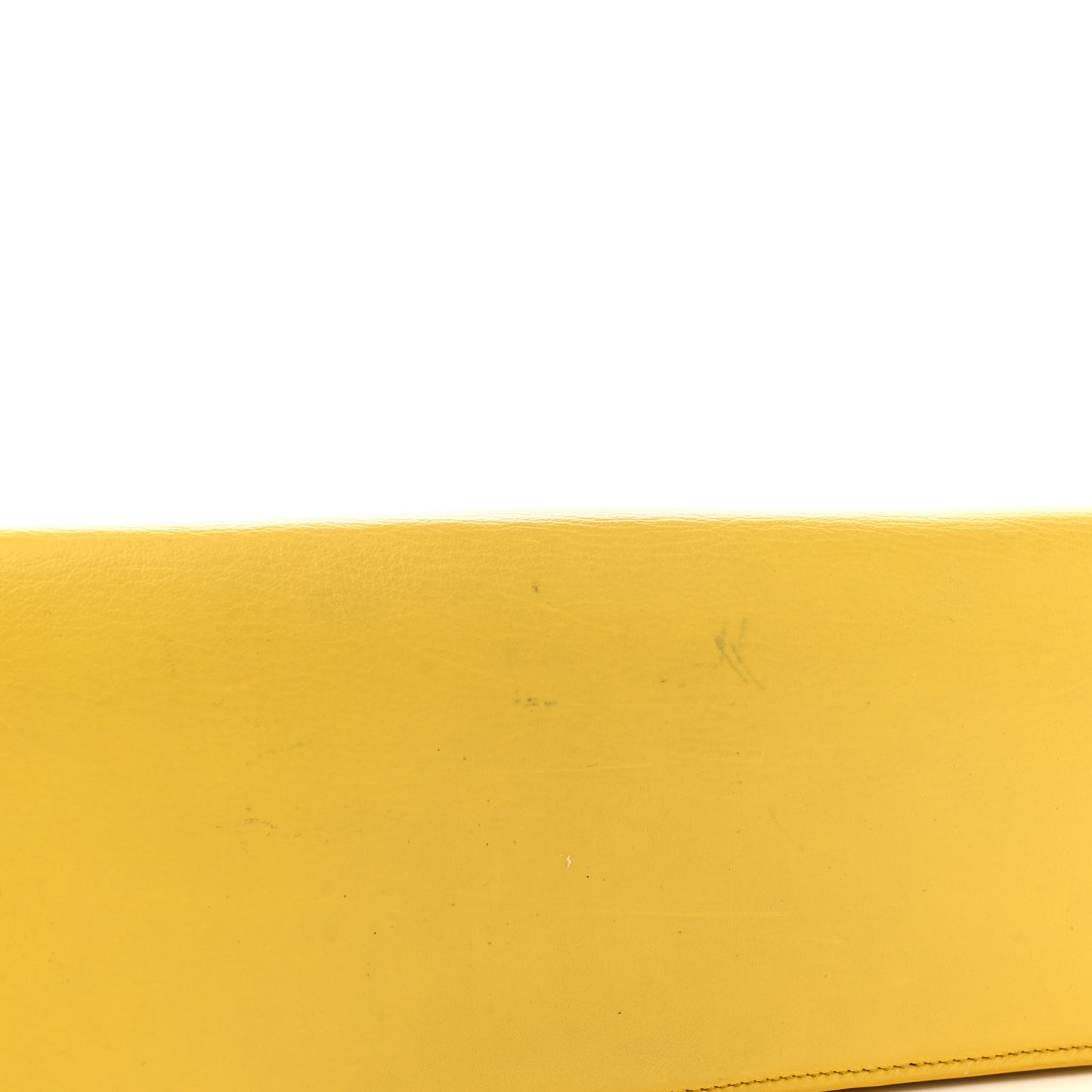 Calfskin Papier Wand Clutch Yellow