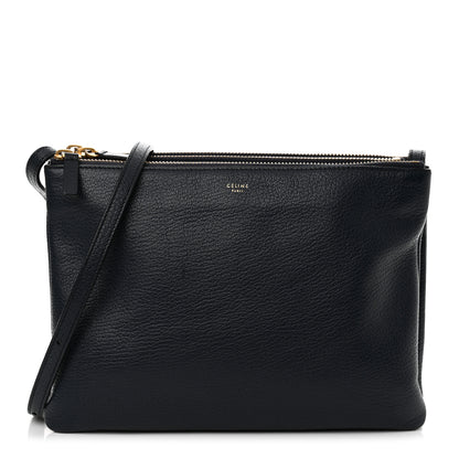 Celine Lambskin Large Trio Crossbody Bag Navy Blue 1 of 15