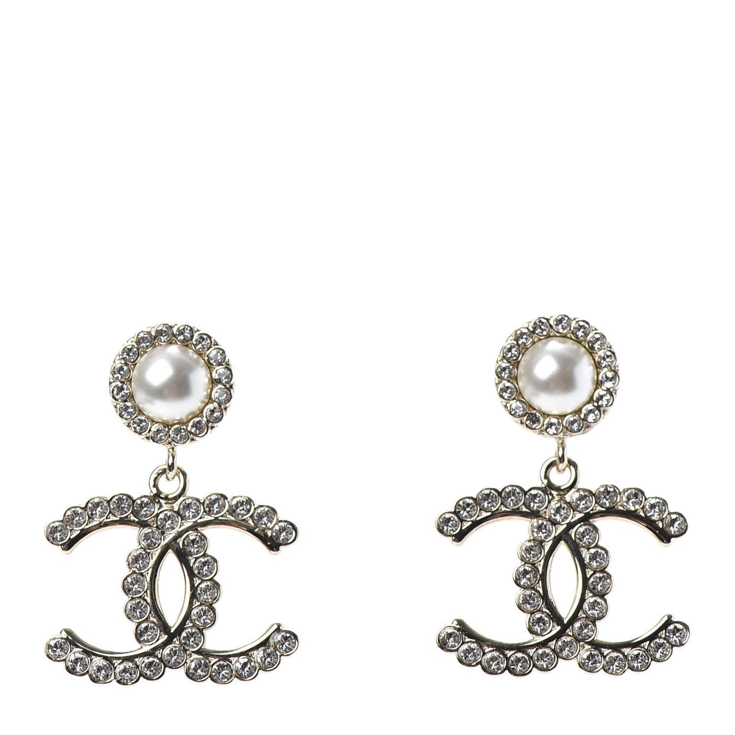 Crystal Pearl Bow-tiful CC Drop Earrings Gold