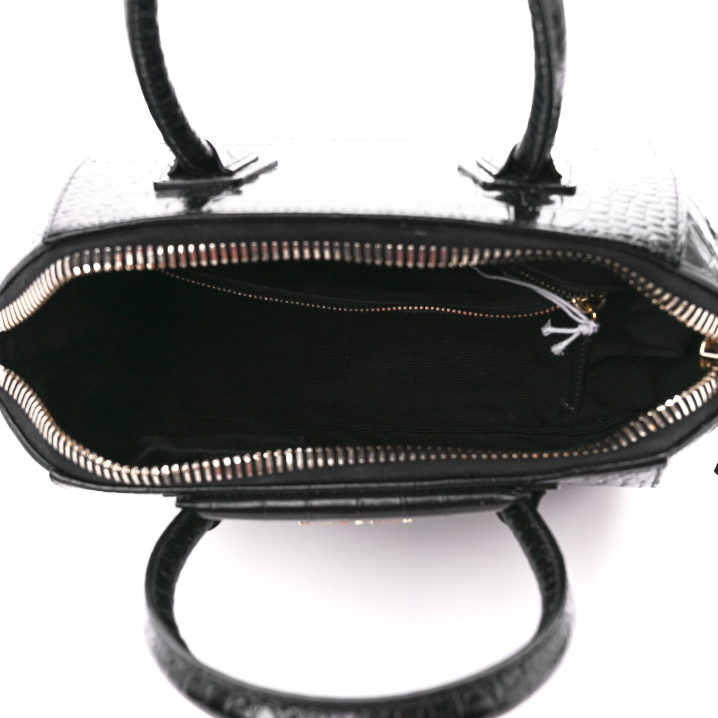 Calfskin Crocodile Embossed Small Antigona Black