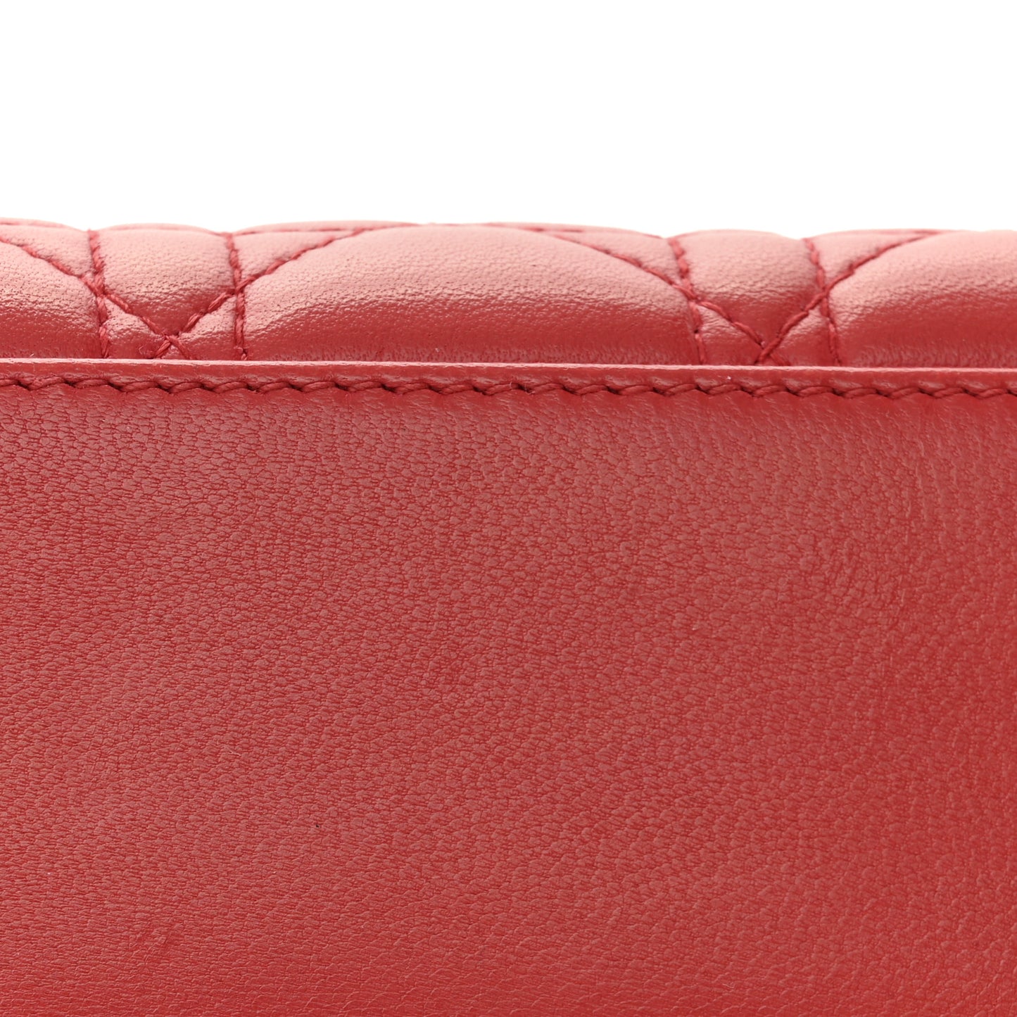 Lambskin Cannage Mini Lady Dior Red