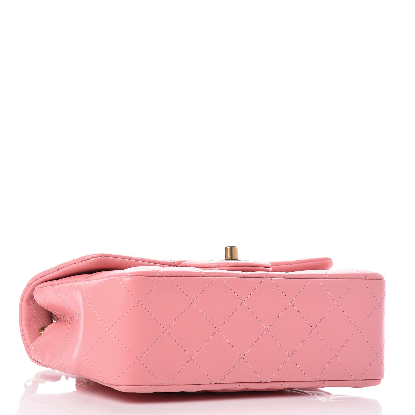 Lambskin Quilted Mini Rectangular Flap Pink