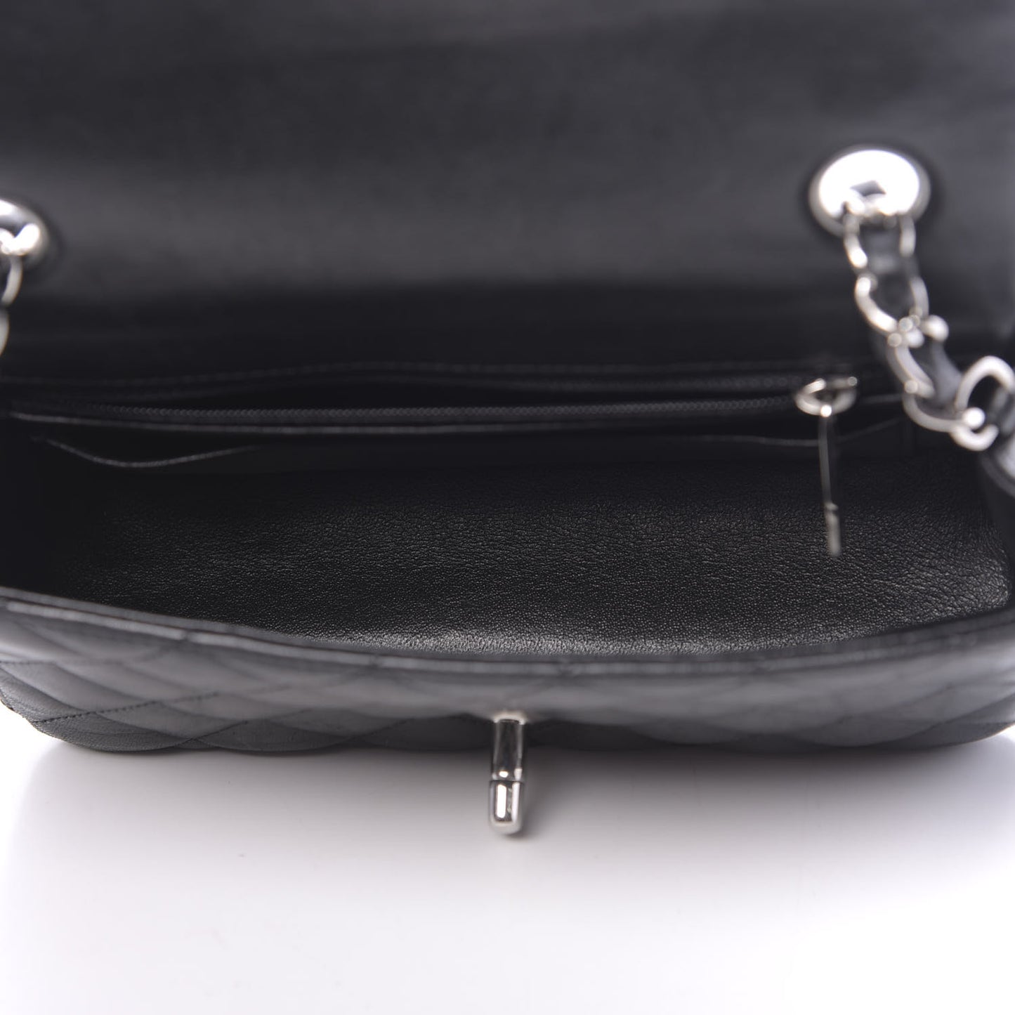 Lambskin Quilted Mini Rectangular Flap Black