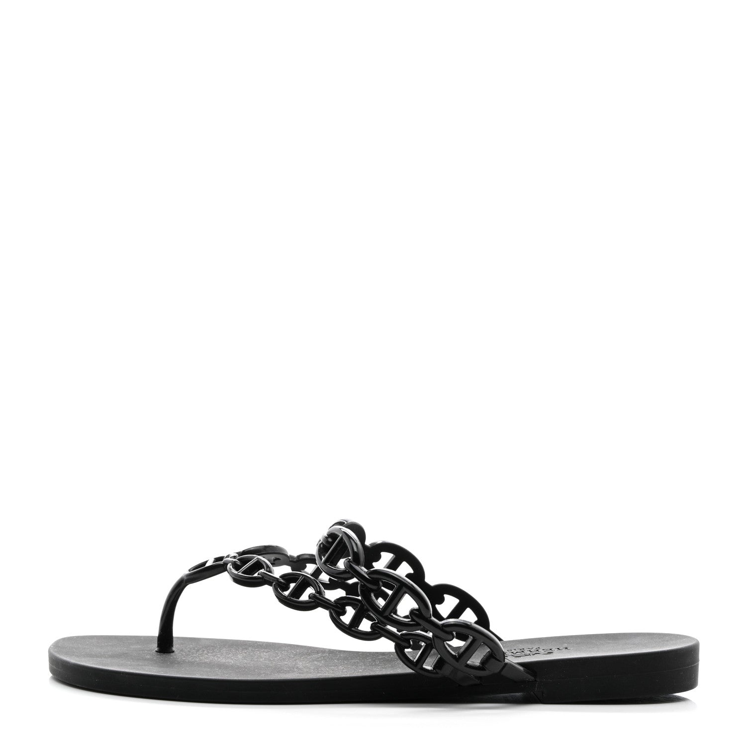 Hermes Rubber Chaine d'Ancre Island Sandals 35 Black 1 of 7