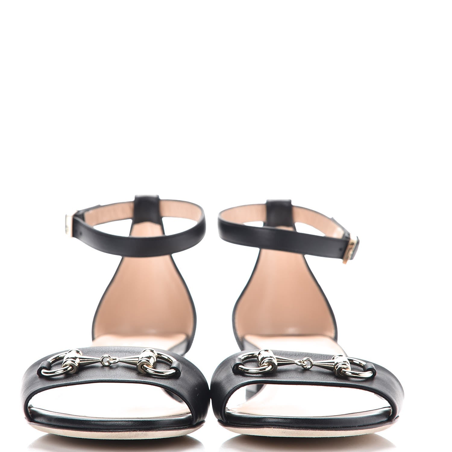 Gucci Calfskin Miro Soft Liliane Horsebit Sandals 38.5 Black 2 of 11