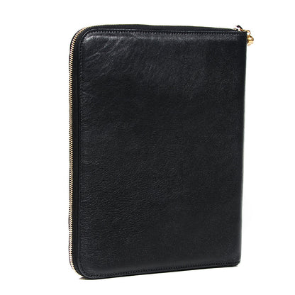 Alexander McQueen Calfskin Skull Charm Zip Around Tablet Case Black 3 of 8