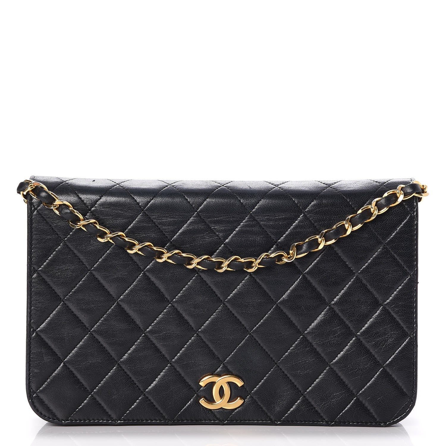 Chanel Lambskin Quilted Wallet On Chain WOC Black 1 of 8