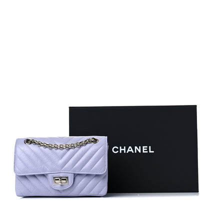 Chanel Aged Calfskin Chevron Quilted 2.55 Reissue Mini Flap Light Purple 10 of 10