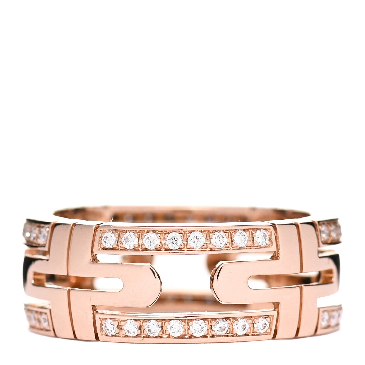 Bulgari 18K Rose Gold Diamond Parentesi Ring 56 7.5 1 of 4