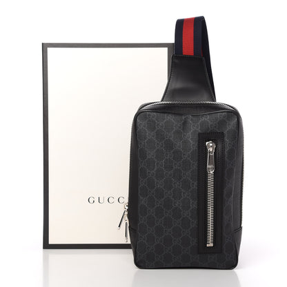Gucci GG Supreme Monogram Web Belt Bag Black Grey 11 of 11