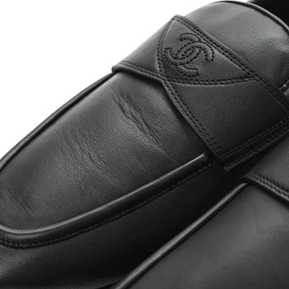 Chanel Calfskin Mens Stitched CC Loafers 45 45 Black 9 of 9