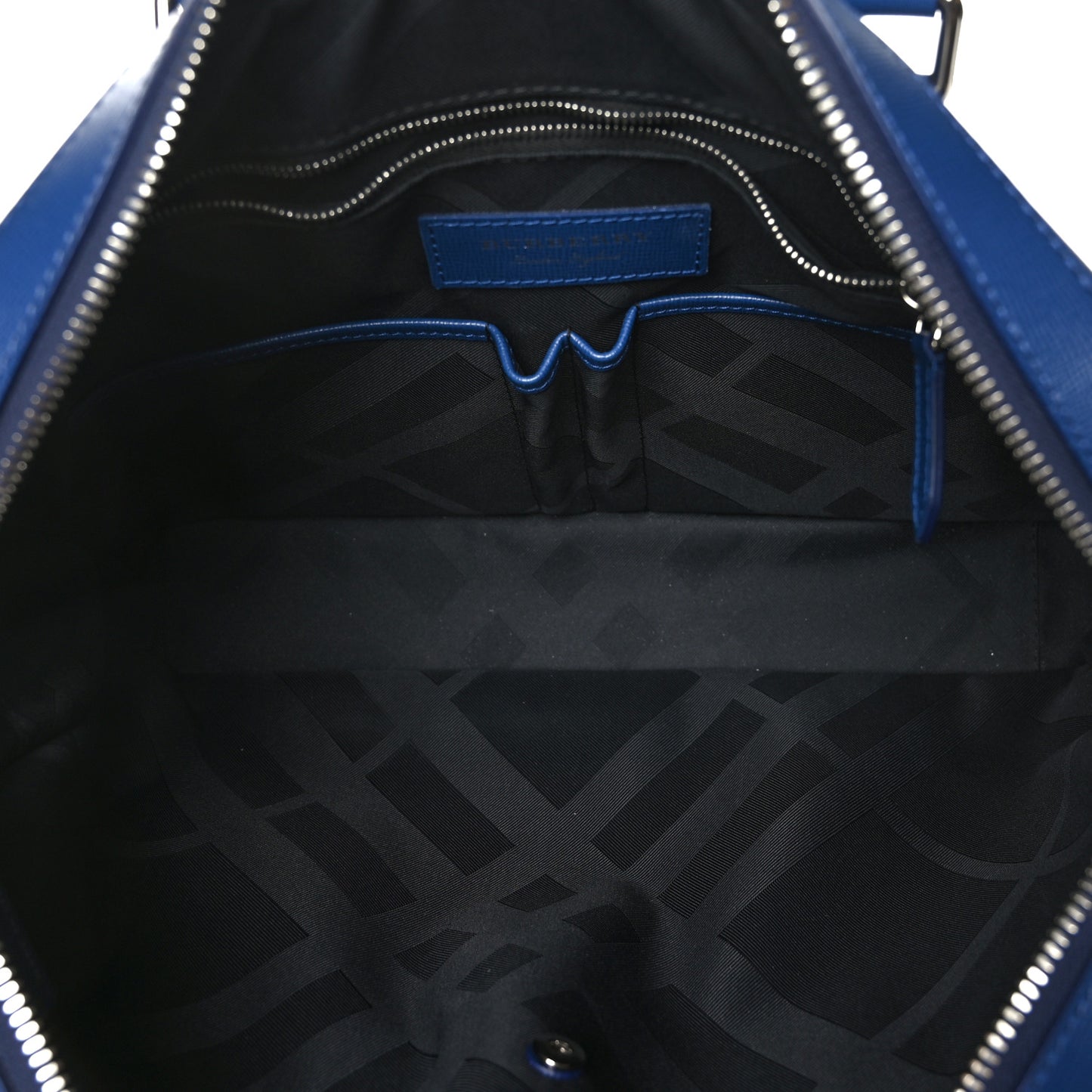 Textured Calfskin Barrow Briefcase Deep Blue