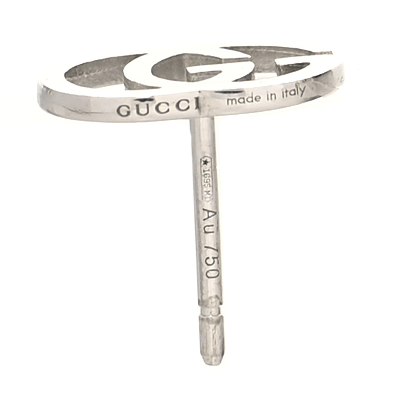 Gucci 18K White Gold GG Tissue Stud Earrings 4 of 5