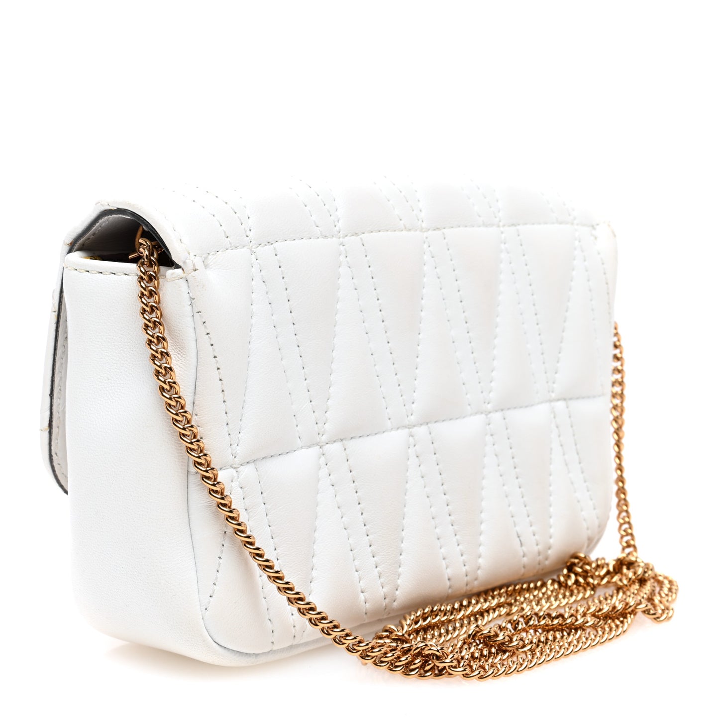 Virtus Mini Wallet Chain Crossbody White