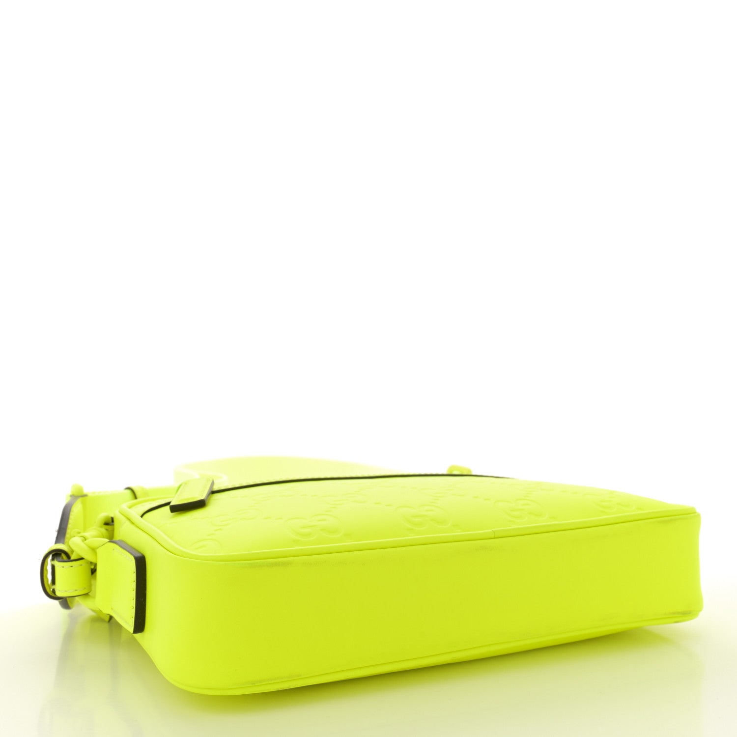 Gucci Rubber Effect Monogram GG Crossbody Bag Fluorescent Yellow 4 of 13