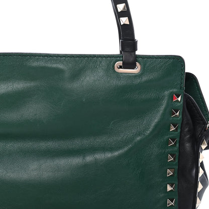 Valentino Garavani Vitello Small Rockstud Tote Smeraldo Black 9 of 9