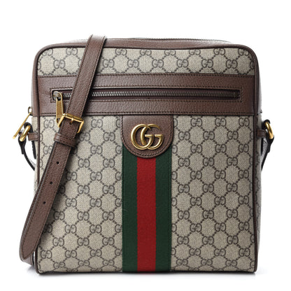 Gucci GG Supreme Monogram Web Medium Ophidia Messenger Bag Brown 1 of 11