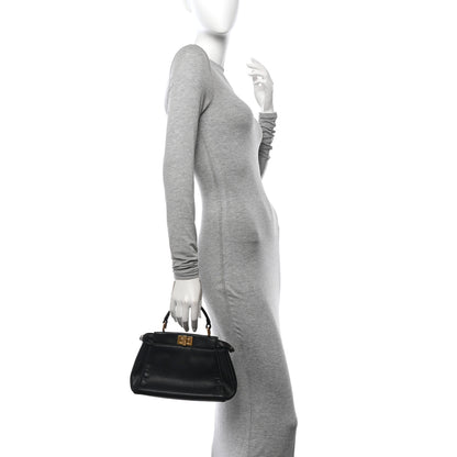 Fendi Nappa Mini Peekaboo Iconic Satchel Black 2 of 15