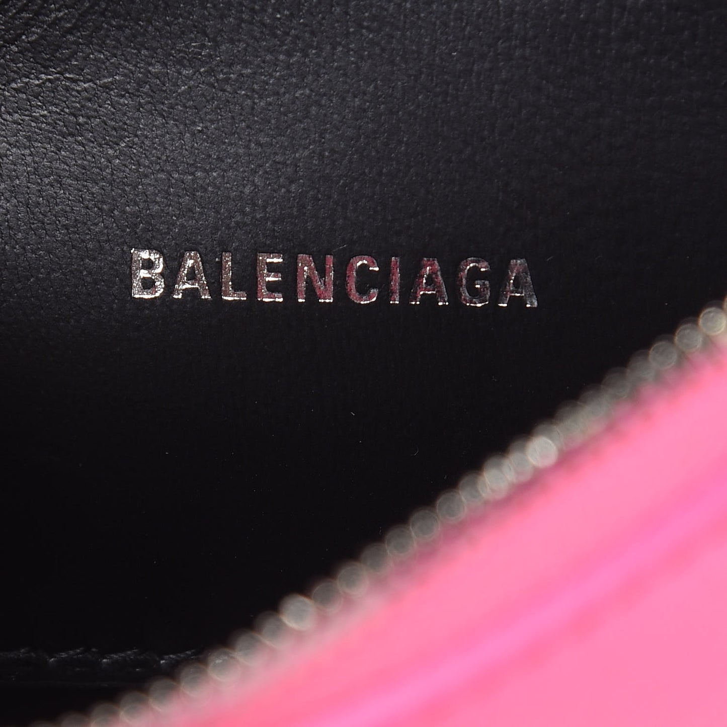 Calfskin Logo XS Ville Pouch Acid Pink Black