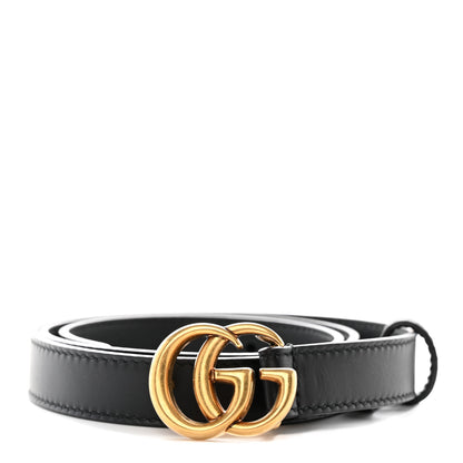 Gucci Calfskin Double G 20mm Belt 75 30 Black 1 of 7