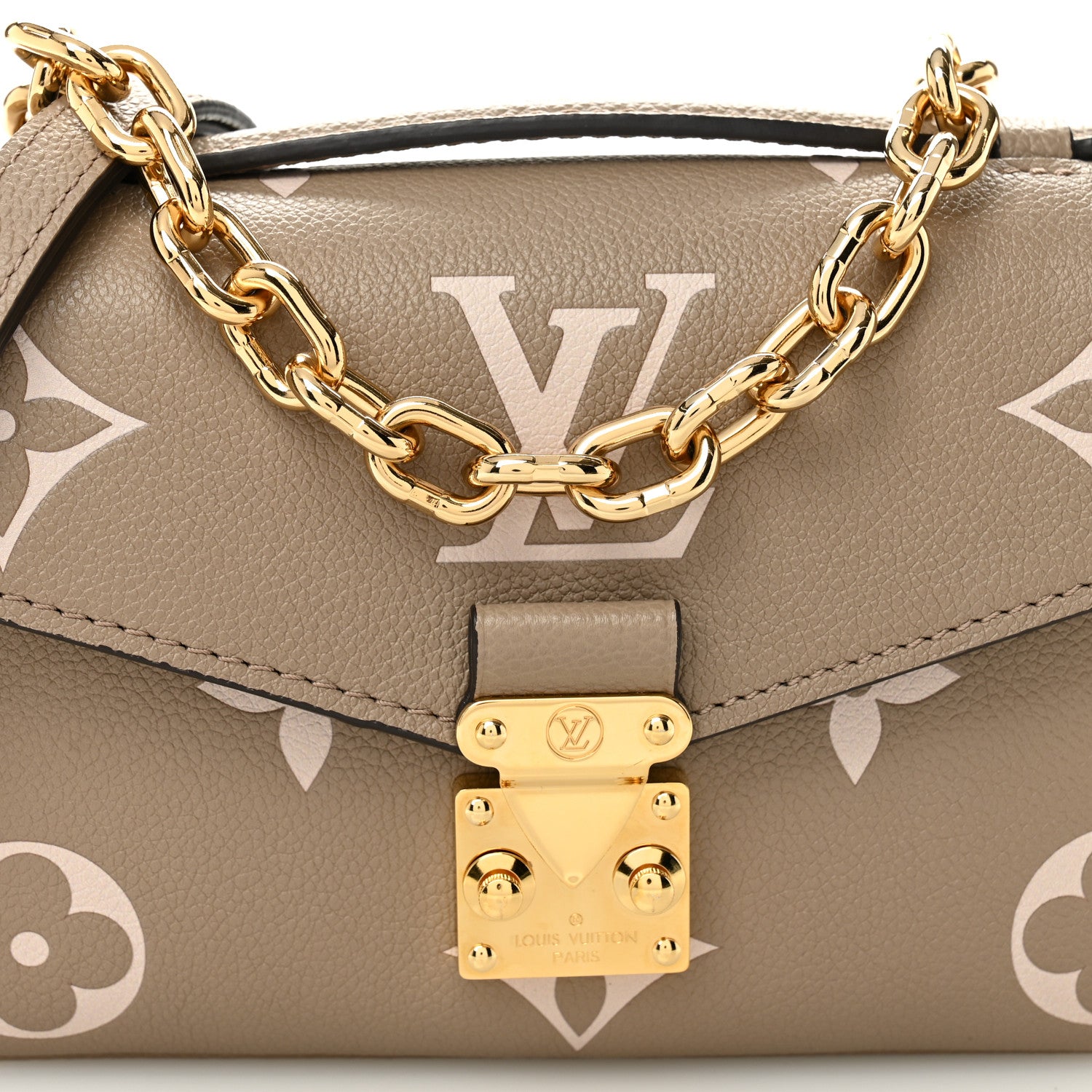 Louis Vuitton Empreinte Monogram Giant Pochette Metis East West Tourterelle Creme 6 of 8