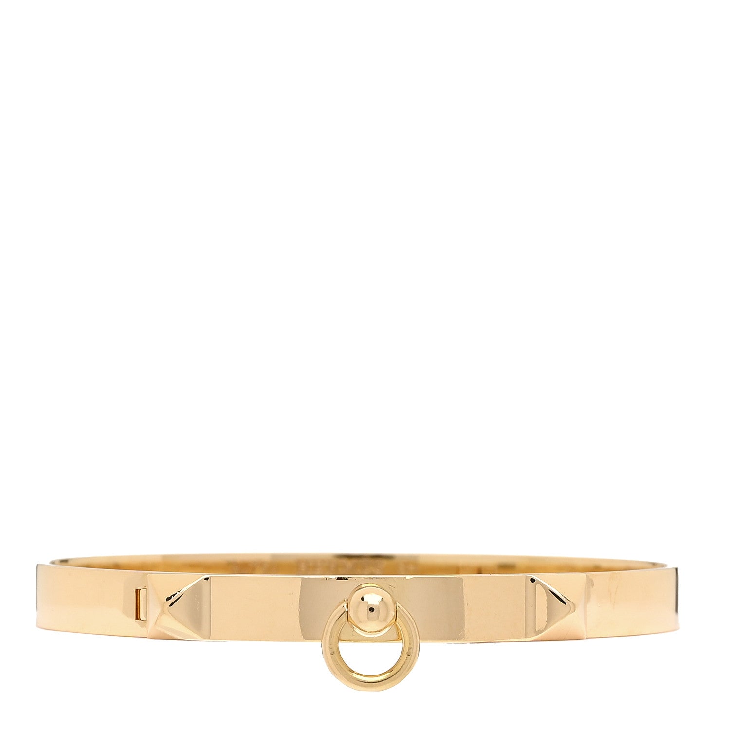 Hermes 18K Yellow Gold PM Collier De Chien Bracelet SH 1 of 5