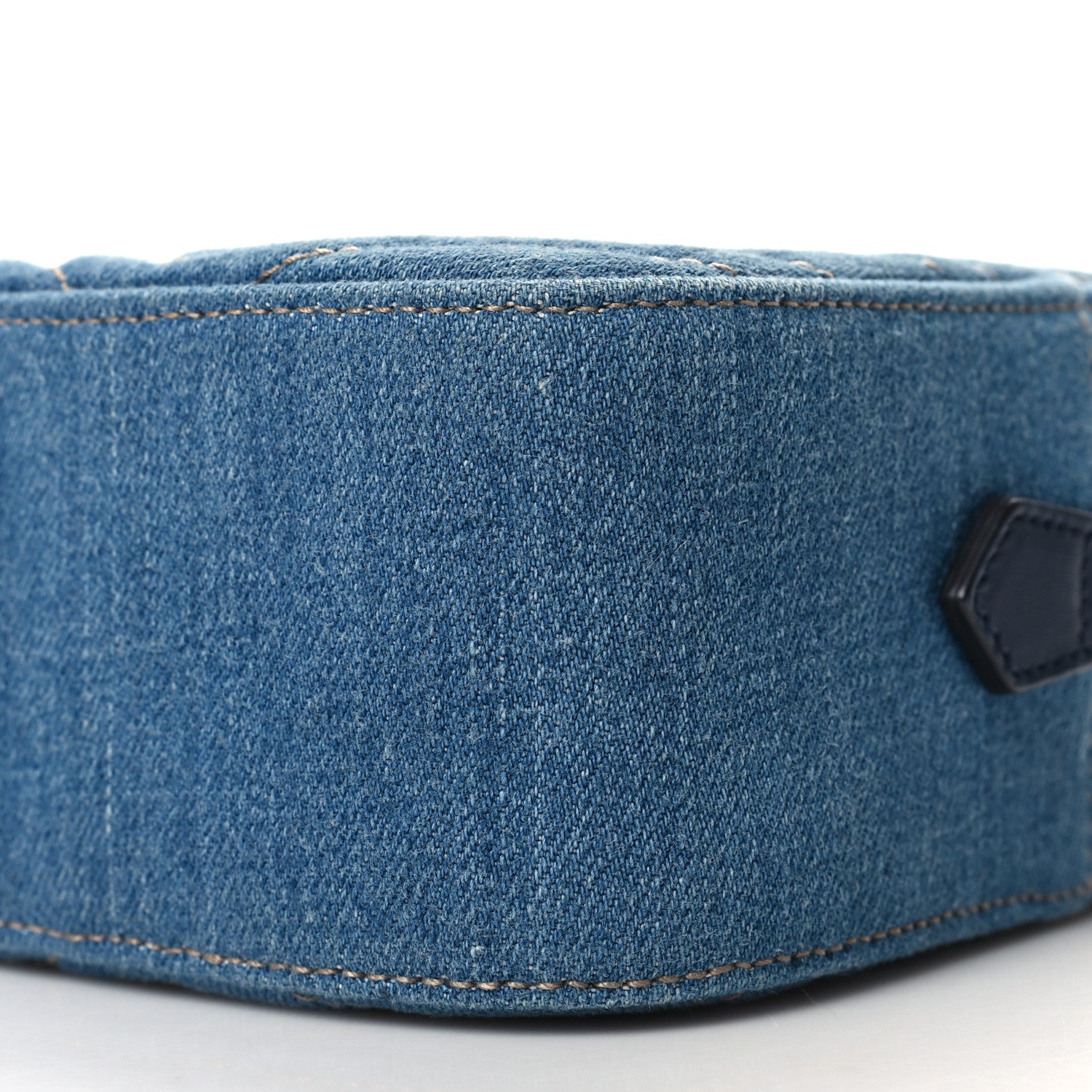 Gucci Denim Matelasse Small Pearly GG Marmont Chain Shoulder Bag Blue 10 of 10