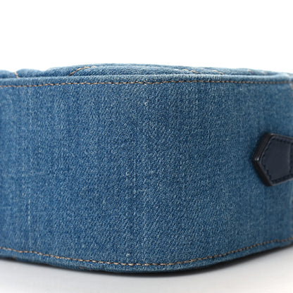 Gucci Denim Matelasse Small Pearly GG Marmont Chain Shoulder Bag Blue 10 of 10