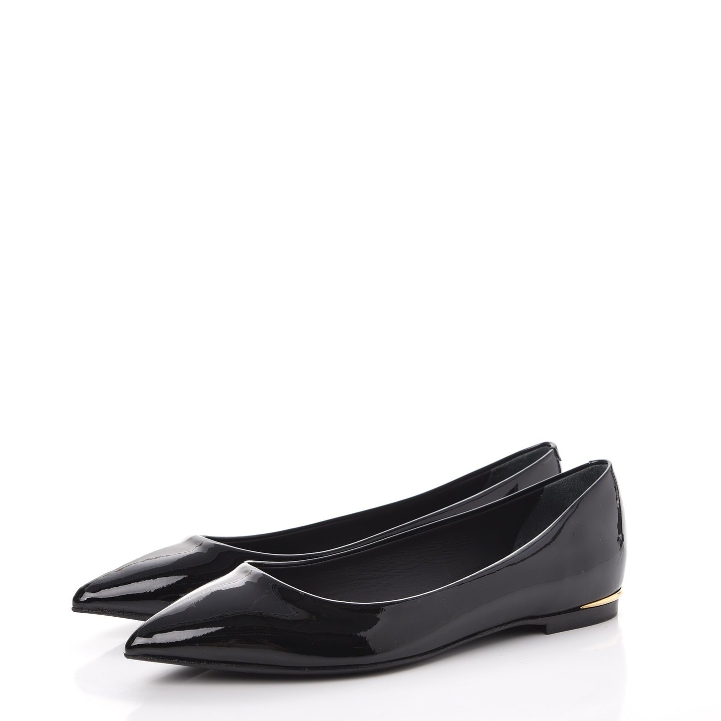 Patent Calfskin Eyeline Ballerina Flats 34.5 Black
