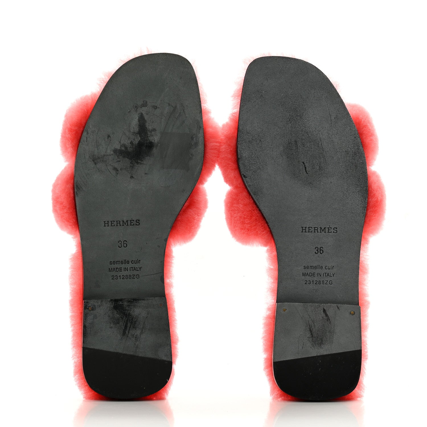 Hermes Woolskin Oran Sandals 36 Rose Du Desert 5 of 8