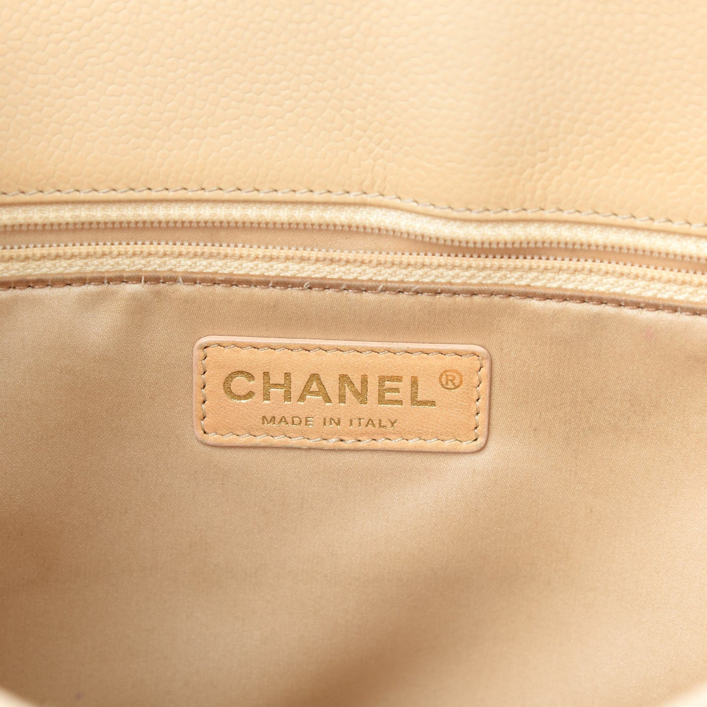 Caviar Quilted Grand Shopping Tote GST Beige
