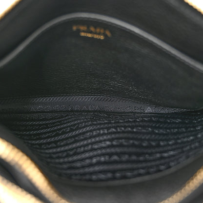 Prada Vitello Daino Double Zip Crossbody Bag Black 5 of 14