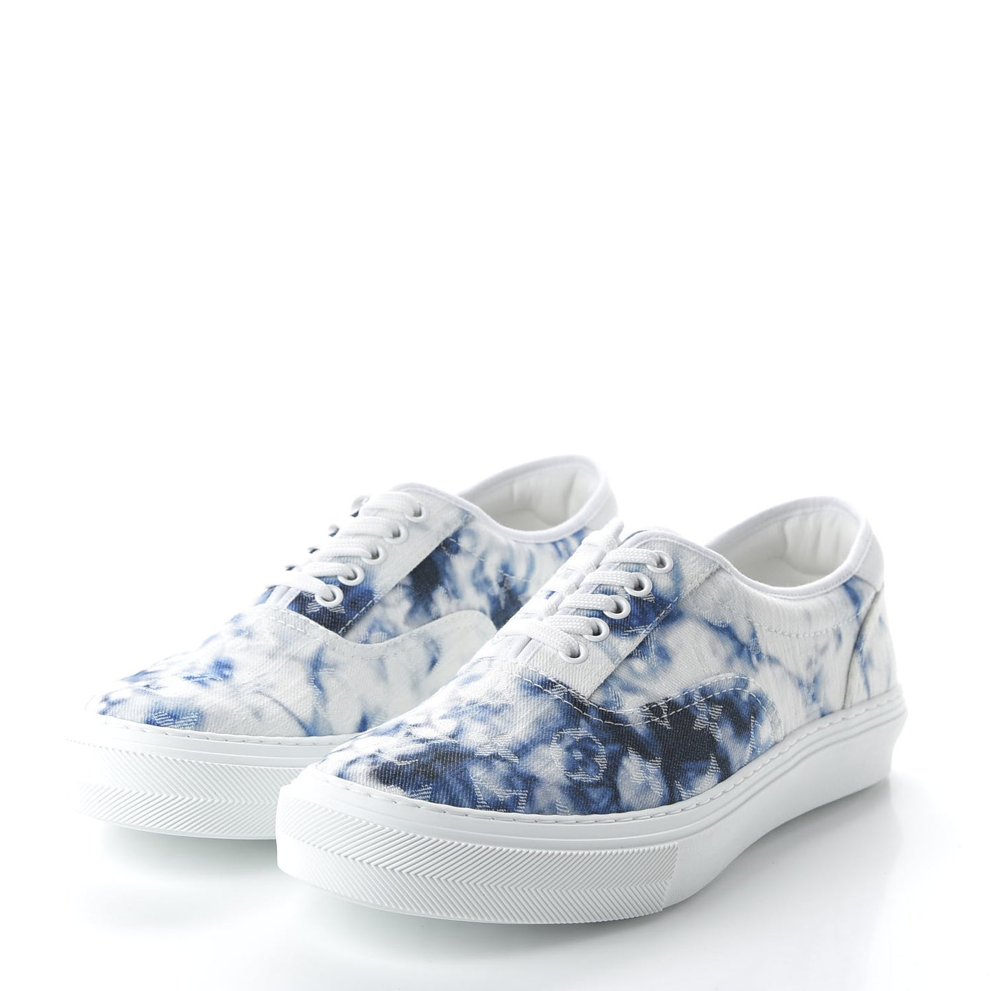 Denim Monogram Mens Trocadero Tie Dye Sneakers 7 Marine