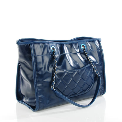 Chanel Calfskin Small Deauville Tote Blue 3 of 7