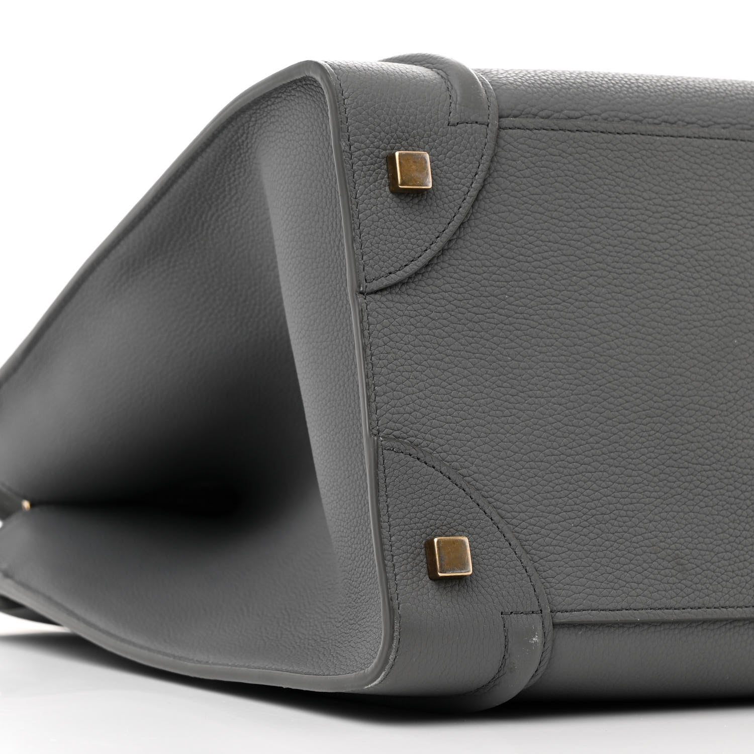 Celine Drummed Calfskin Mini Luggage Kohl 9 of 10