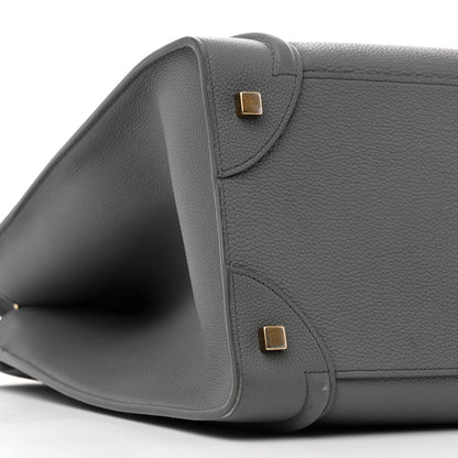 Celine Drummed Calfskin Mini Luggage Kohl 9 of 10