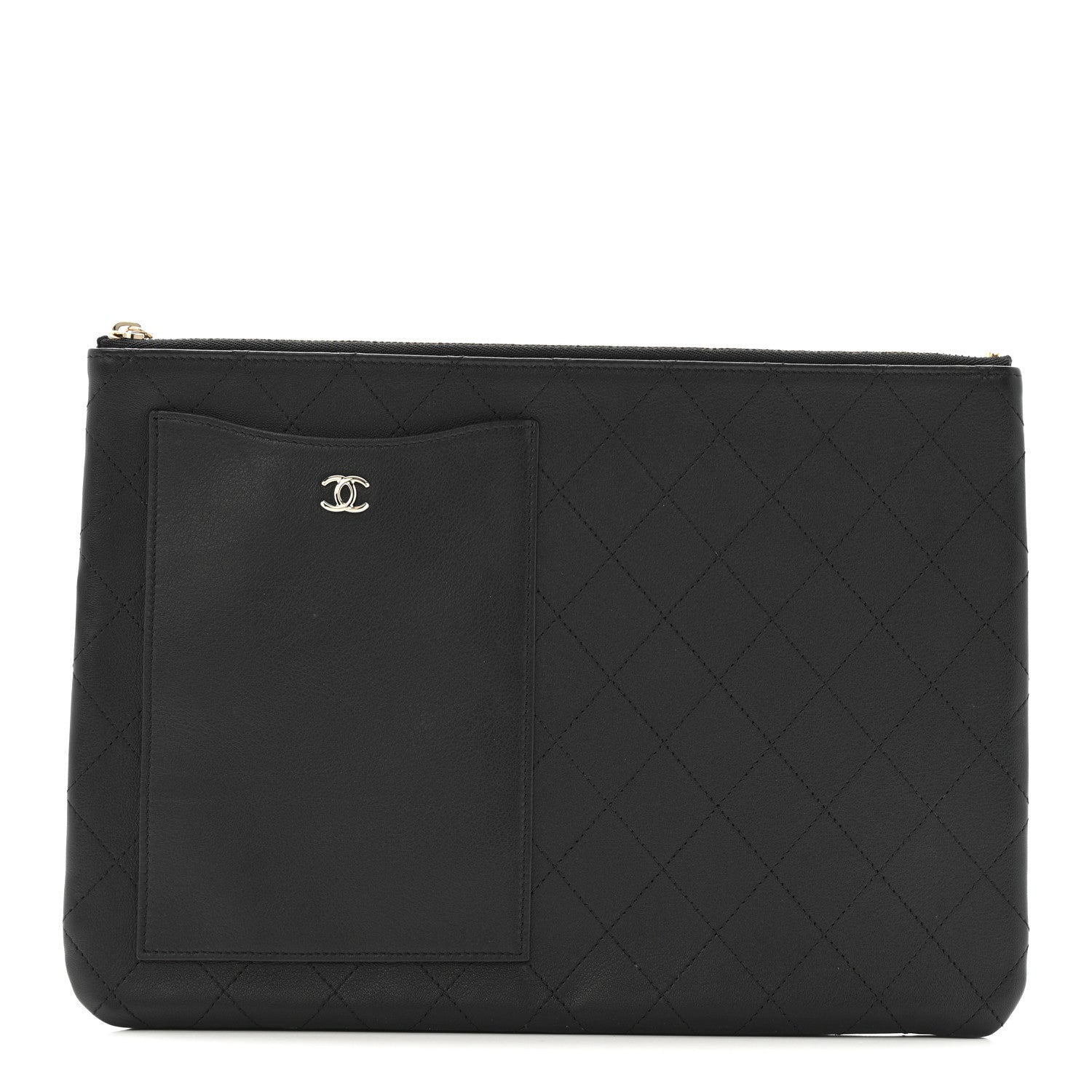 Chanel Calfskin Quilted Medium CC Pocket Cosmetic Case Black 1 of 10