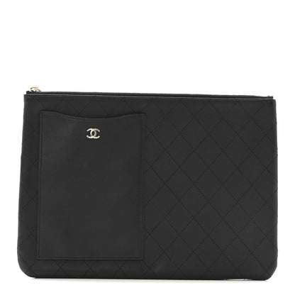 Chanel Calfskin Quilted Medium CC Pocket Cosmetic Case Black 1 of 10