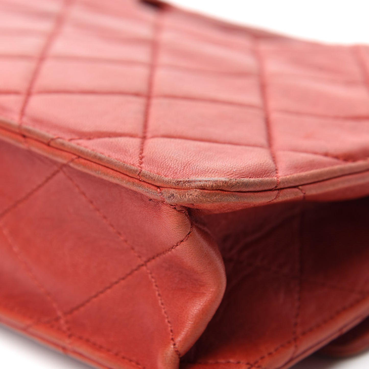 Washed Lambskin Jumbo Take Away Flap Red