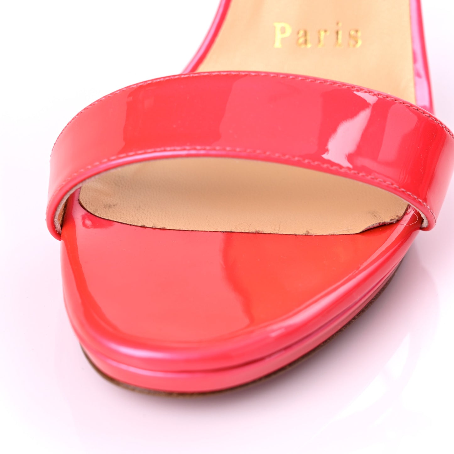 Patent Loubi Queen 120 Strap Sandals 35 Pink