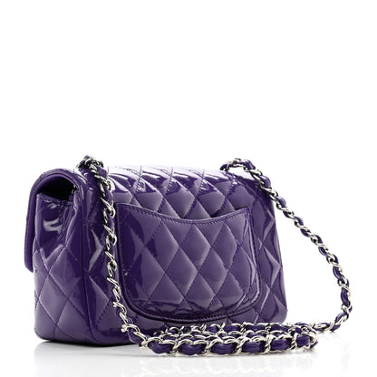 Chanel Patent Quilted Mini Rectangular Flap Purple 3 of 10